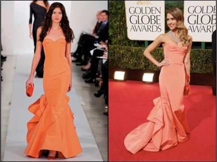 Oscar de la Renta, Golden Globes, Red Carpet, Jessica Alba
